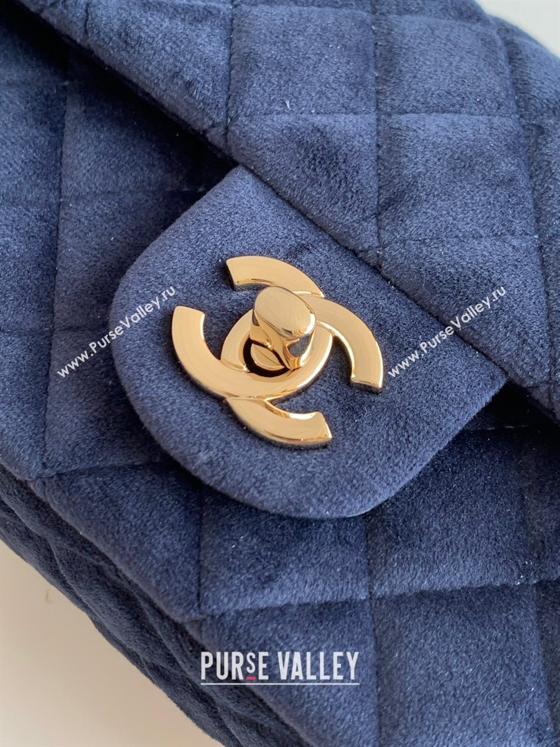 Chanel Velvet Mini Flap Bag with Strass Ball Dark Blue 2025 AS1787 (yezi-251010042)