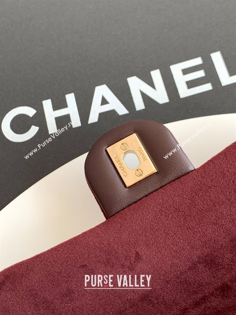 Chanel Velvet Mini Flap Bag with Strass Ball Dark Brown 2025 AS1787 (yezi-251010043)