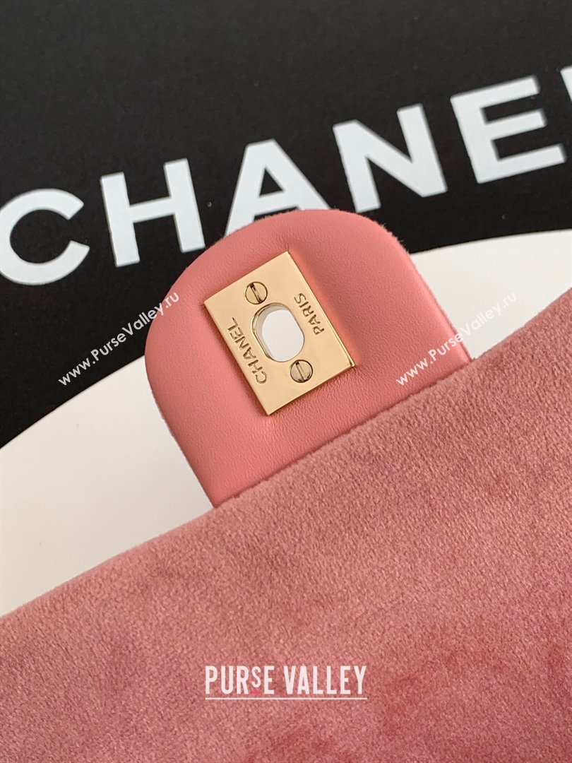 Chanel Velvet Mini Flap Bag with Strass Ball Light Pink 2025 AS1787 (yezi-251010041)