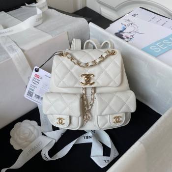 Chanel Lambskin Small Backpack Bag AS3787 White 2025 (yezi-250111077)