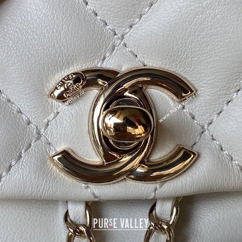 Chanel Lambskin Small Backpack Bag AS3787 White 2025 (yezi-250111077)