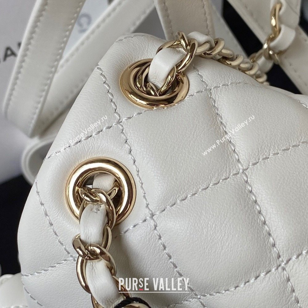 Chanel Lambskin Small Backpack Bag AS3787 White 2025 (yezi-250111077)