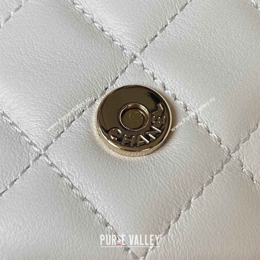 Chanel Lambskin Small Backpack Bag AS3787 White 2025 (yezi-250111077)