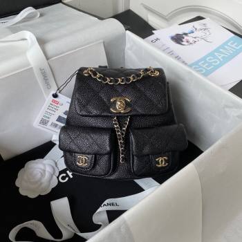 Chanel Grained Calfskin Small Backpack Bag AS3787 Black 2025 (yezi-250111075)