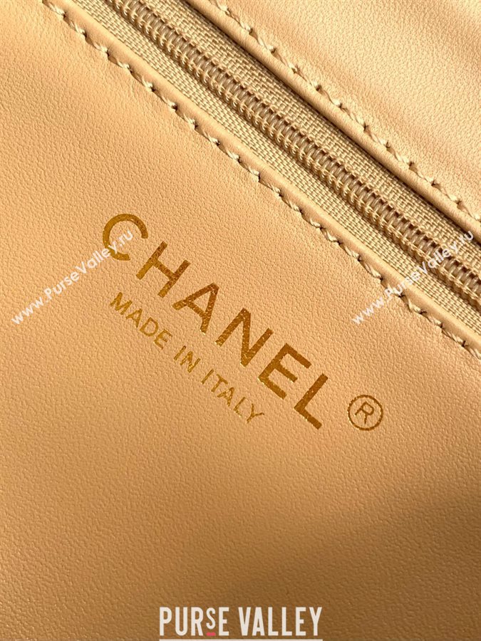 Chanel Straw-Like Mini Kelly Shopping Bag AS4416 Khaki 2025 0811 (yezi-2508110085)