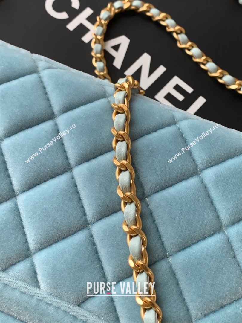 Chanel Velvet Mini Kelly Shopping Bag AS4416 Light Blue 2025 1010 (yezi-251010105)