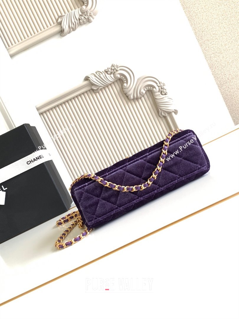 Chanel Velvet Mini Kelly Shopping Bag AS4416 Purple 2025 1010 (yezi-251010106)
