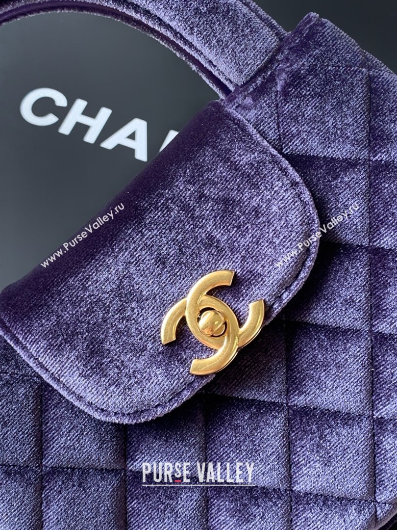 Chanel Velvet Mini Kelly Shopping Bag AS4416 Purple 2025 1010 (yezi-251010106)