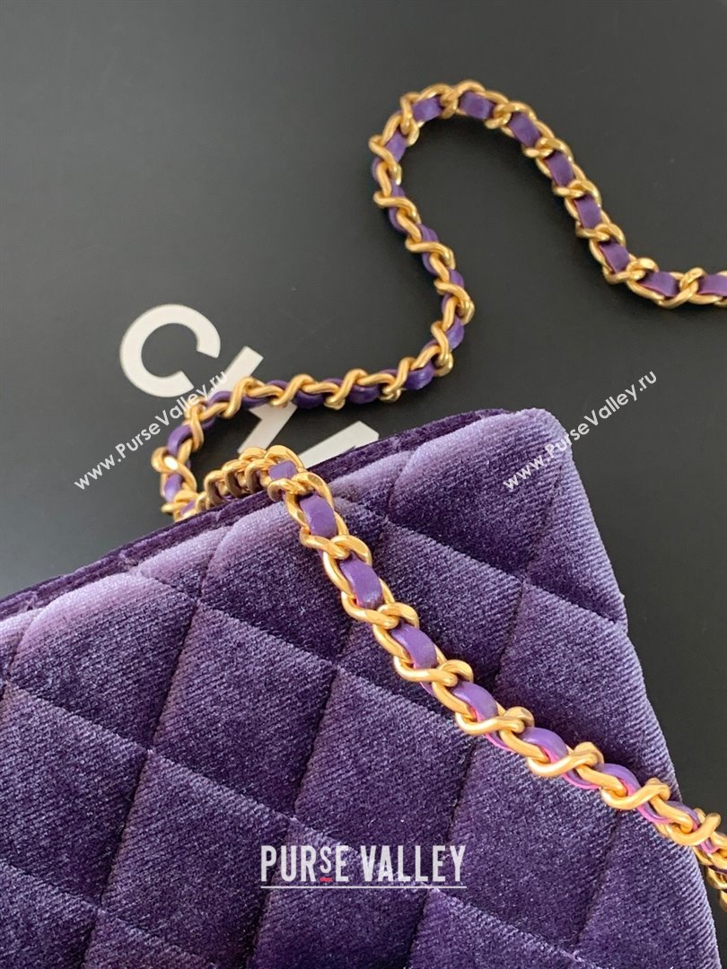 Chanel Velvet Mini Kelly Shopping Bag AS4416 Purple 2025 1010 (yezi-251010106)