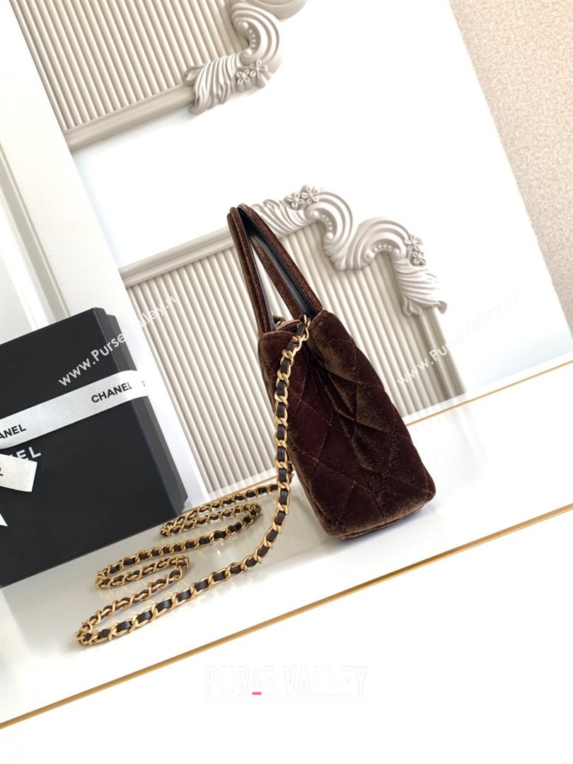 Chanel Velvet Mini Kelly Shopping Bag AS4416 Dark Brown 2025 1010 (yezi-251010104)