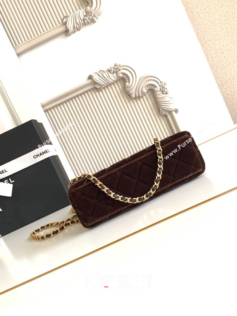 Chanel Velvet Mini Kelly Shopping Bag AS4416 Dark Brown 2025 1010 (yezi-251010104)