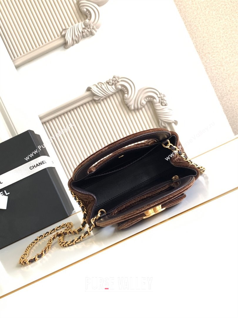 Chanel Velvet Mini Kelly Shopping Bag AS4416 Dark Brown 2025 1010 (yezi-251010104)