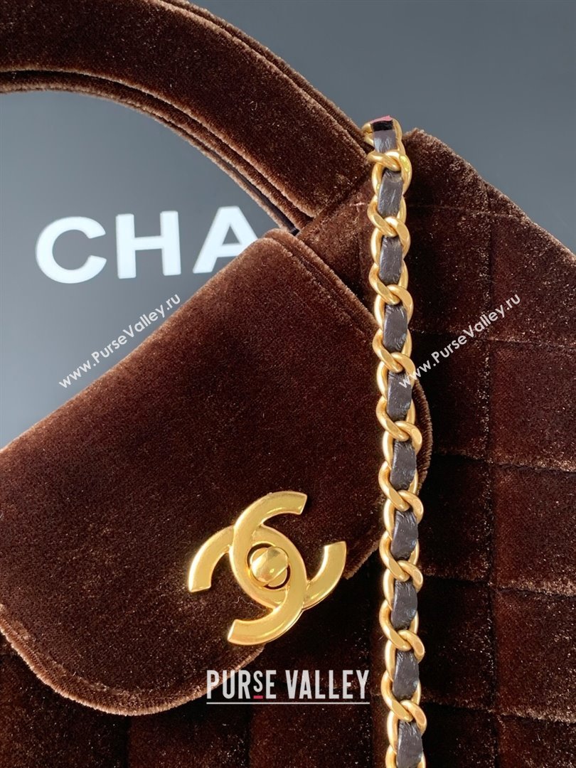 Chanel Velvet Mini Kelly Shopping Bag AS4416 Dark Brown 2025 1010 (yezi-251010104)