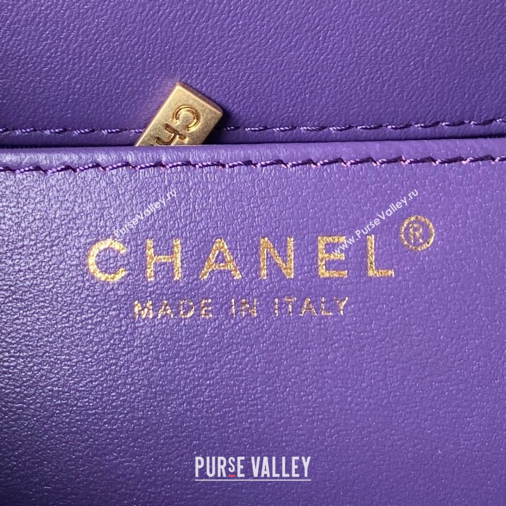 Chanel Bucket Lambskin Bag AS4596 Purple 2023 (yezi-231127032)