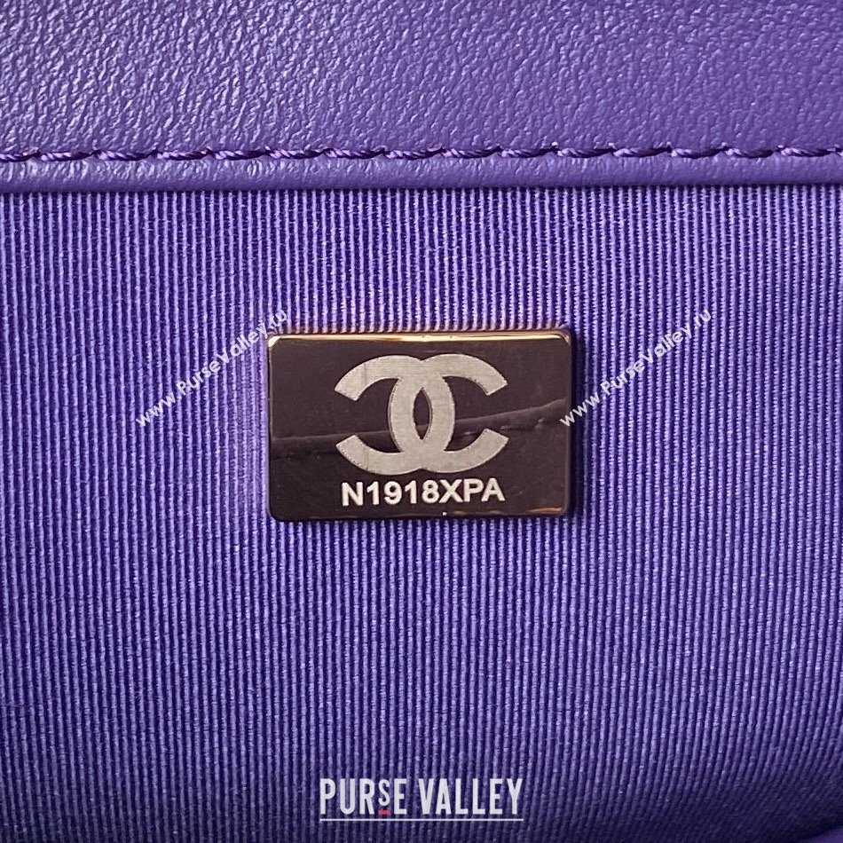 Chanel Bucket Lambskin Bag AS4596 Purple 2023 (yezi-231127032)