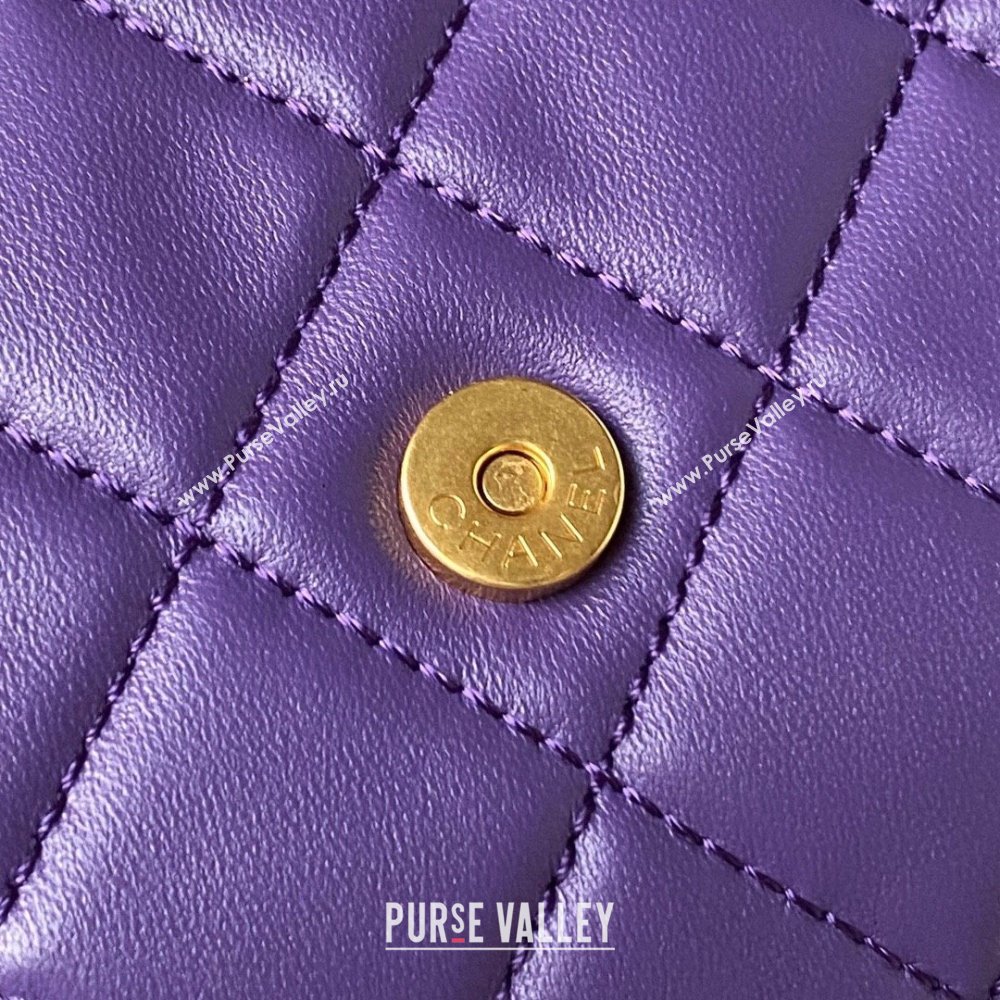 Chanel Baguette Lambskin Bag AS4611 Purple 2023 (yezi-231127027)
