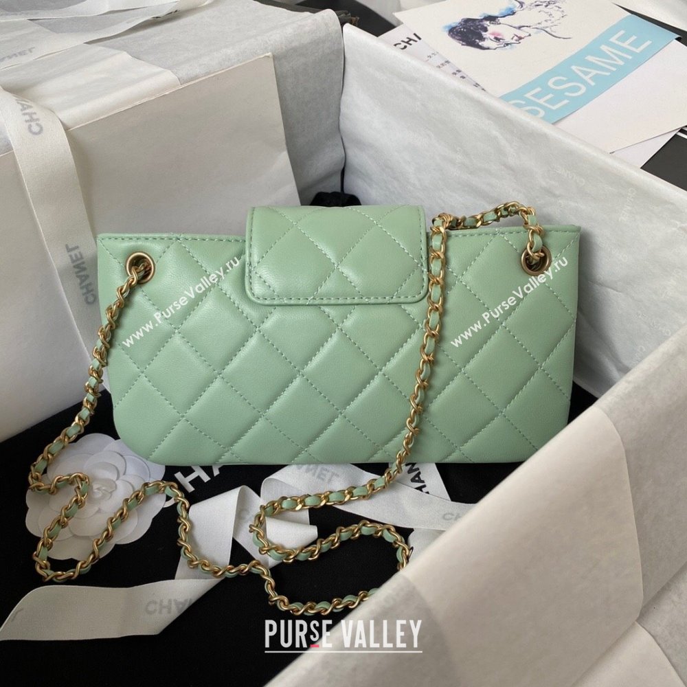 Chanel Baguette Lambskin Bag AS4611 Light Green 2023 (yezi-231127026)