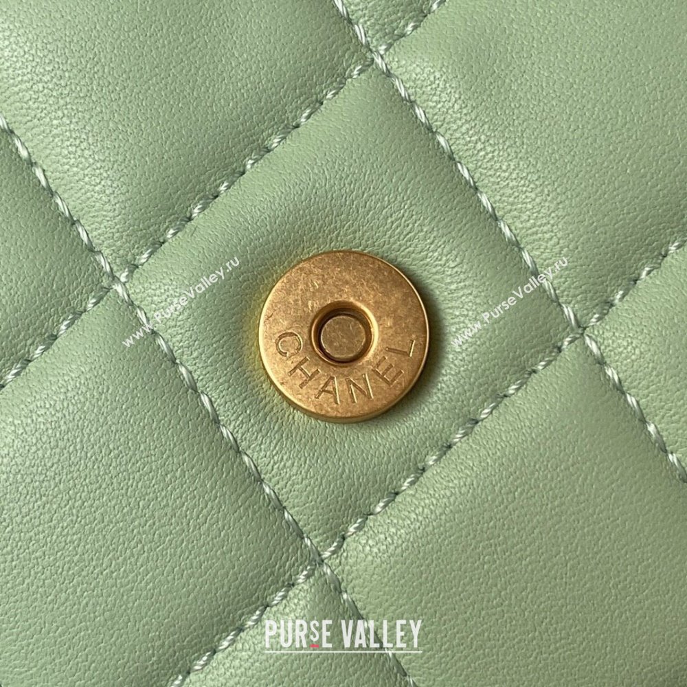 Chanel Baguette Lambskin Bag AS4611 Light Green 2023 (yezi-231127026)