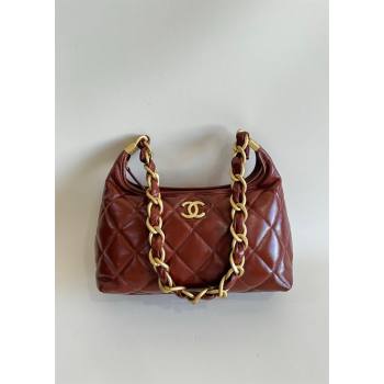 Chanel Shiny Lambskin Medium Hobo bag AS4912 Brown 2024 (YD-240926057)