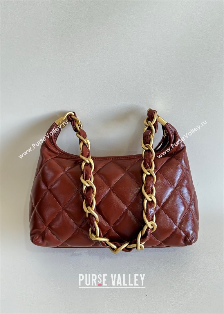 Chanel Shiny Lambskin Medium Hobo bag AS4912 Brown 2024 (YD-240926057)