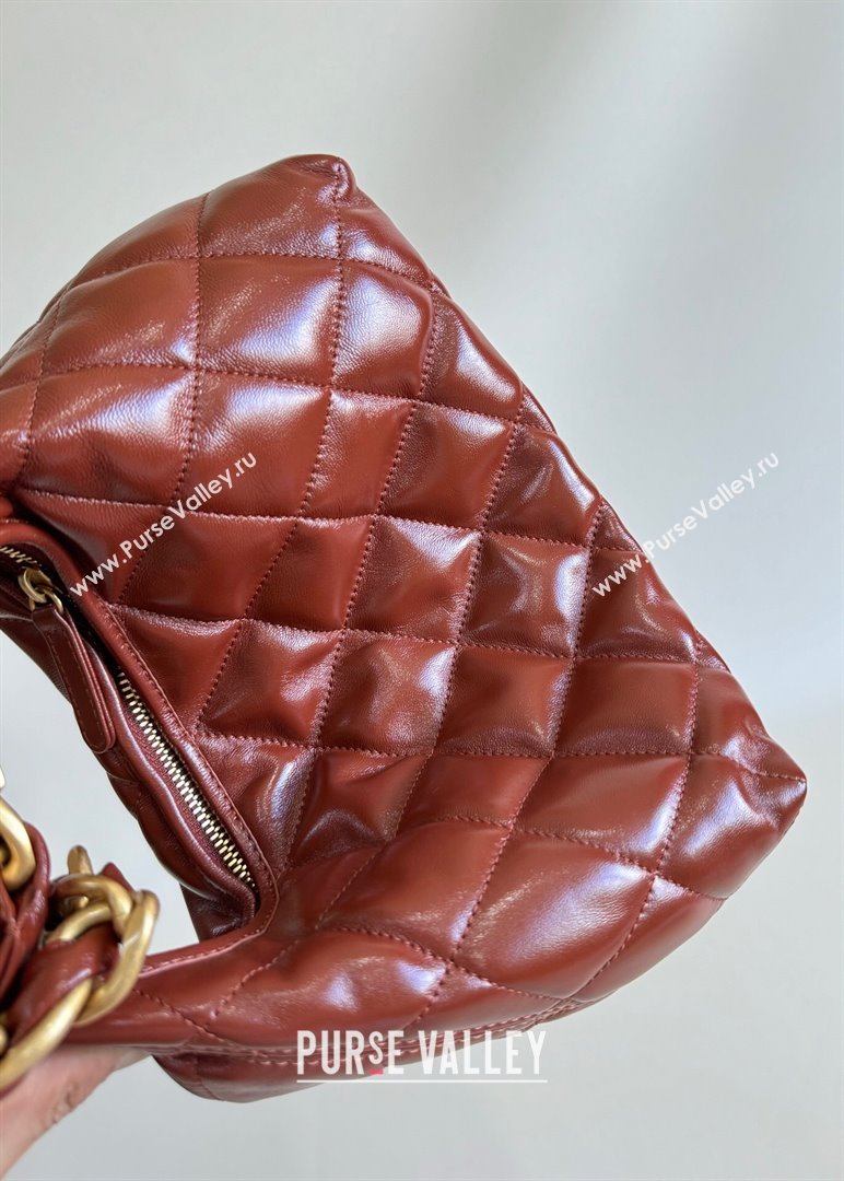 Chanel Shiny Lambskin Medium Hobo bag AS4912 Brown 2024 (YD-240926057)