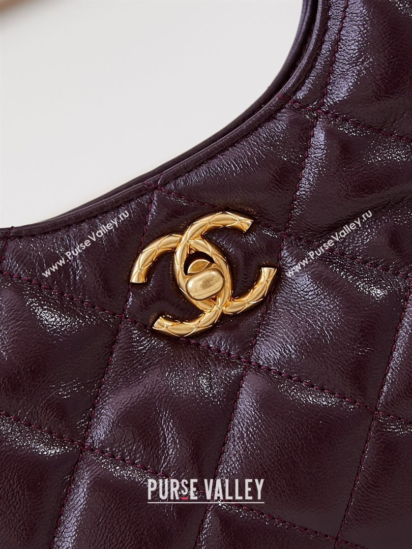 Chanel Lambskin Hobo Bag with Chain AS4966 Burgundy 2024 (yezi-240926082)