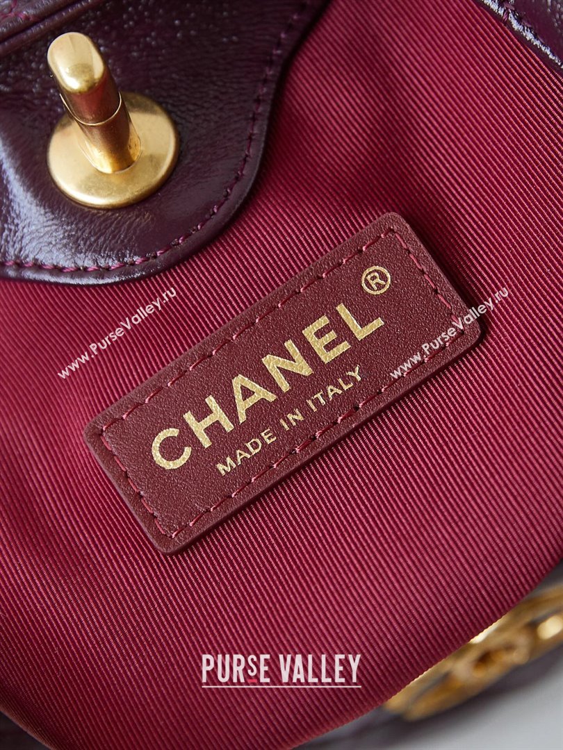 Chanel Lambskin Hobo Bag with Chain AS4966 Burgundy 2024 (yezi-240926082)