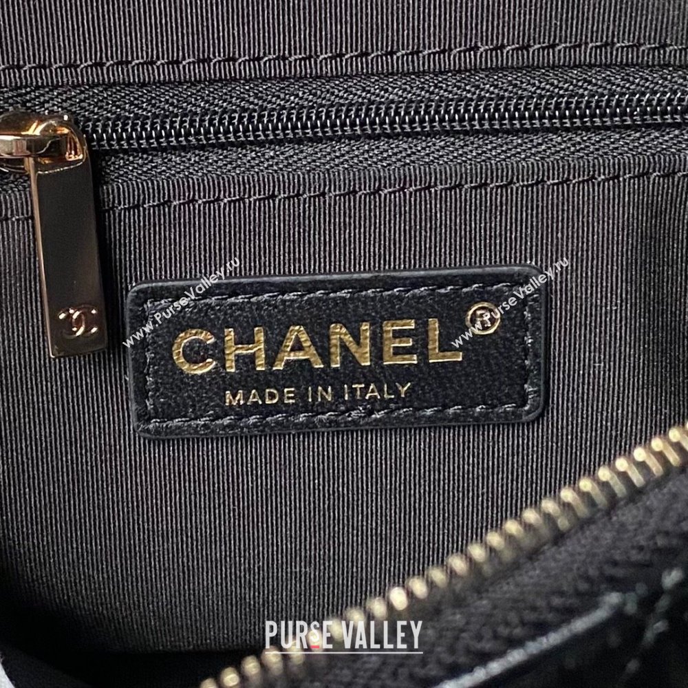 Chanel Shiny Lambskin Small Shopping Bag Black 2024 AS5130 (yezi-240808015)