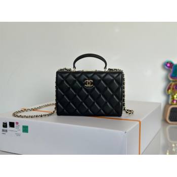 Chanel Quilted Lambskin Small Box Bag Black 2024 AS5167 (yezi-241107002)