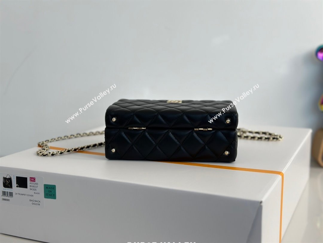 Chanel Quilted Lambskin Small Box Bag Black 2024 AS5167 (yezi-241107002)