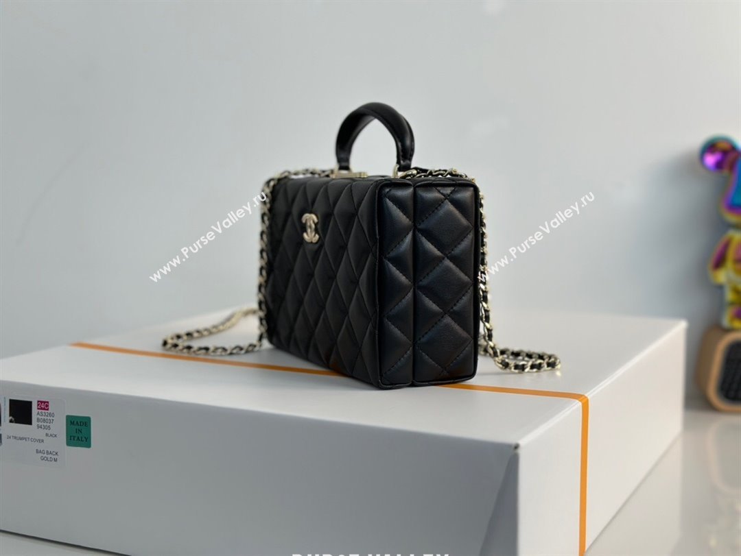 Chanel Quilted Lambskin Small Box Bag Black 2024 AS5167 (yezi-241107002)