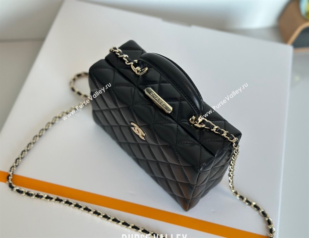 Chanel Quilted Lambskin Small Box Bag Black 2024 AS5167 (yezi-241107002)