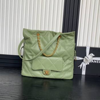 Chanel Shiny Lambskin Shopping Bag AS5315 Light Green 2025 (xiang-250213037)