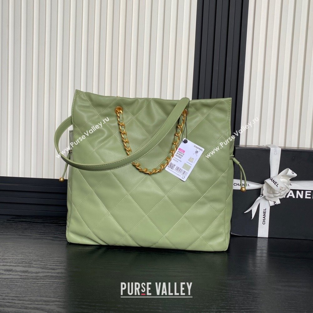 Chanel Shiny Lambskin Shopping Bag AS5315 Light Green 2025 (xiang-250213037)