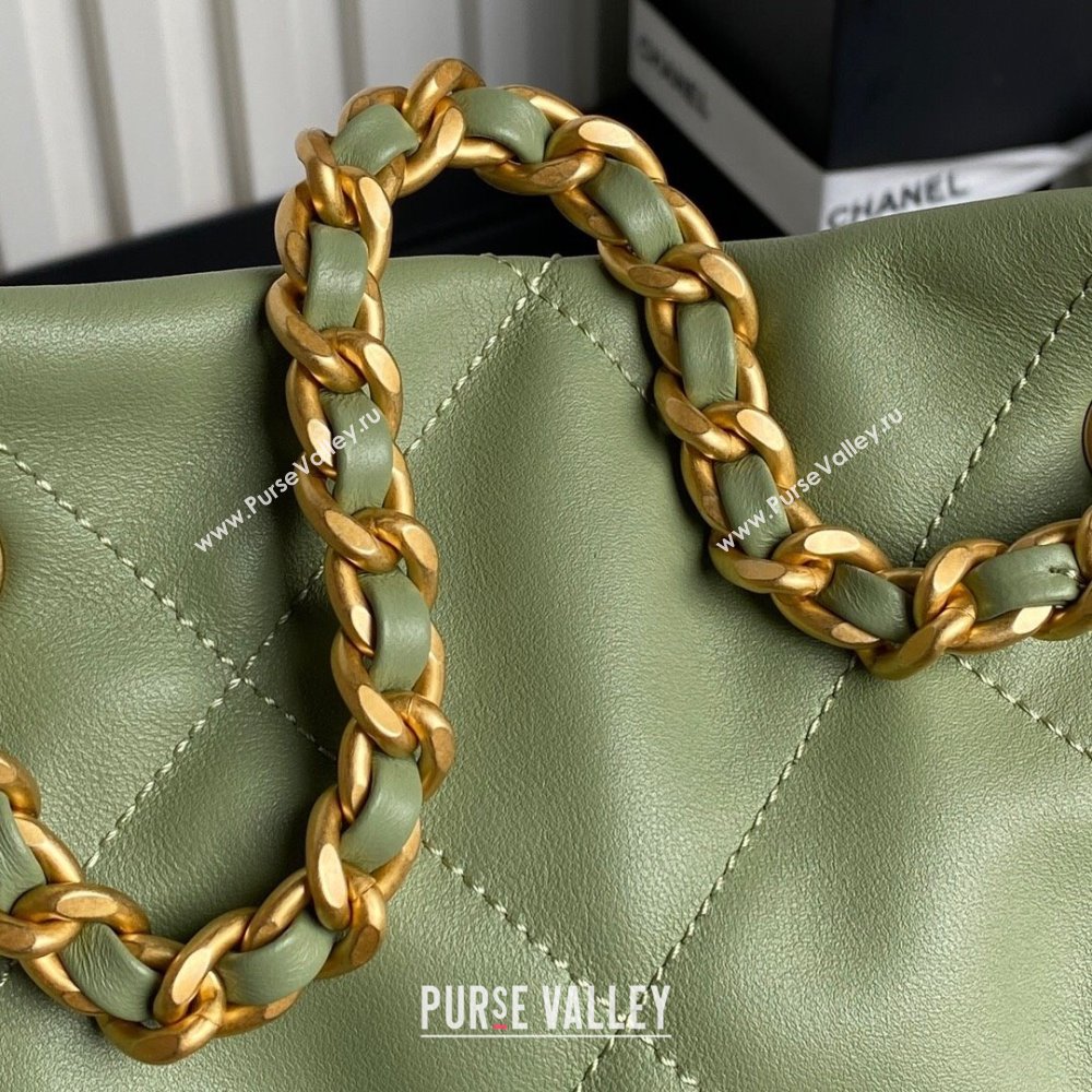 Chanel Shiny Lambskin Shopping Bag AS5315 Light Green 2025 (xiang-250213037)