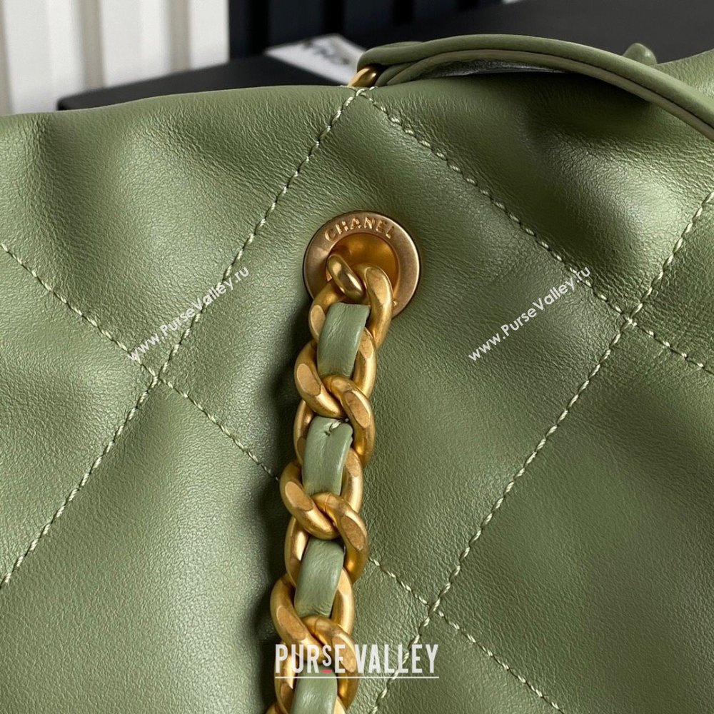 Chanel Shiny Lambskin Shopping Bag AS5315 Light Green 2025 (xiang-250213037)