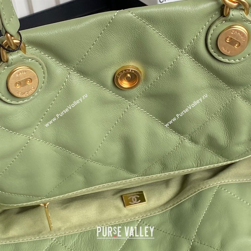 Chanel Shiny Lambskin Shopping Bag AS5315 Light Green 2025 (xiang-250213037)