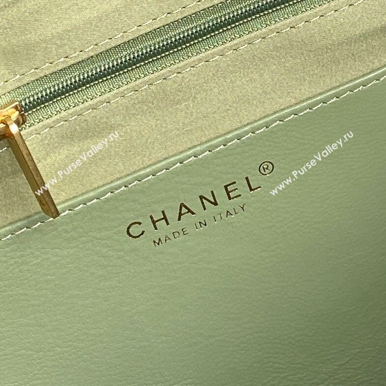 Chanel Shiny Lambskin Shopping Bag AS5315 Light Green 2025 (xiang-250213037)