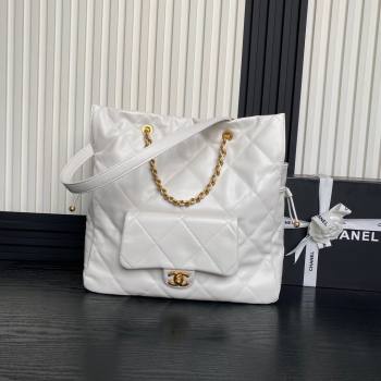 Chanel Shiny Lambskin Shopping Bag AS5315 White 2025 (xiang-250213036)