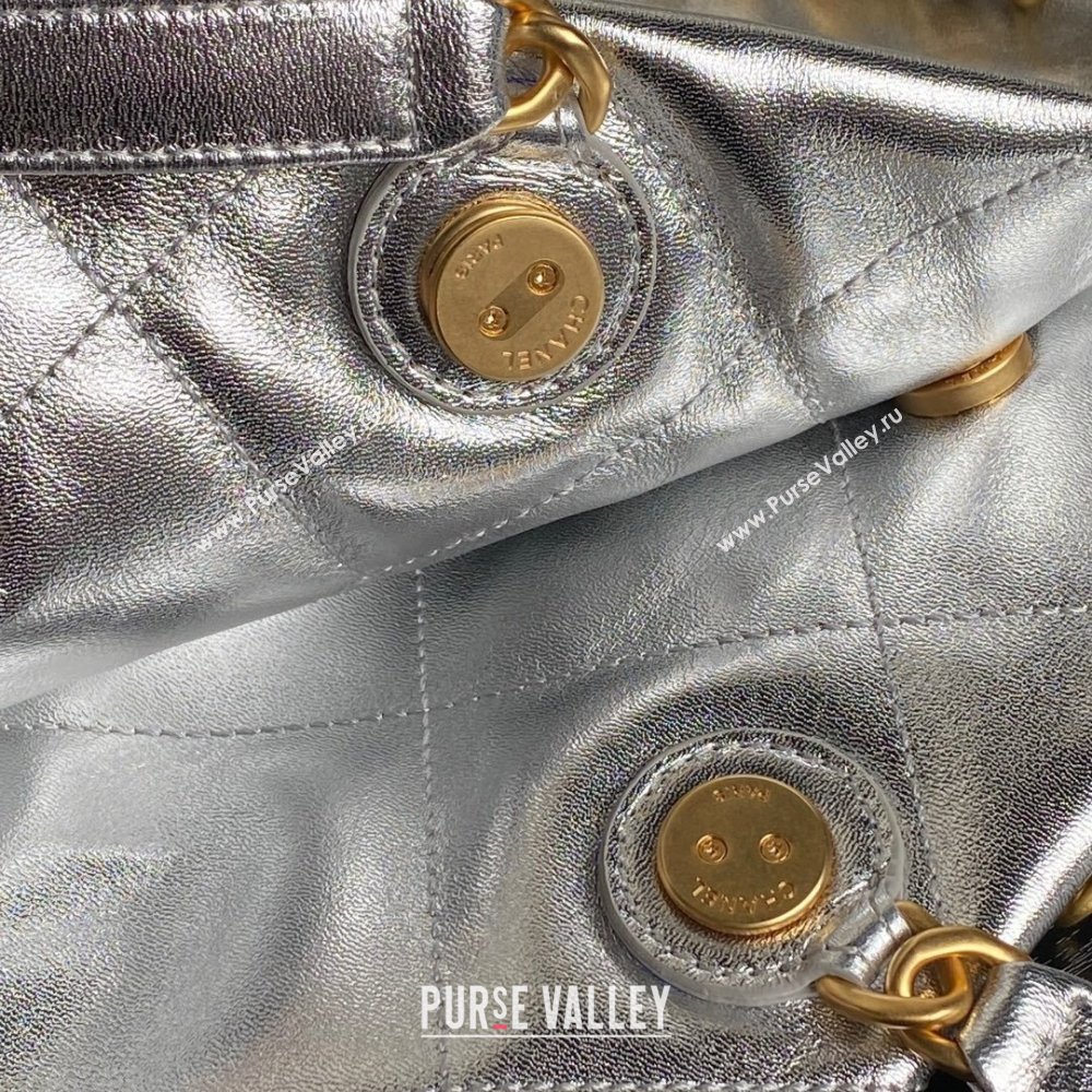 Chanel Shiny Lambskin Shopping Bag AS5315 Silver-Tone 2025 (xiang-250213038)