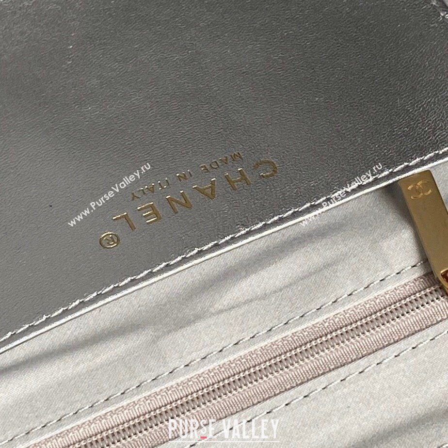 Chanel Shiny Lambskin Shopping Bag AS5315 Silver-Tone 2025 (xiang-250213038)