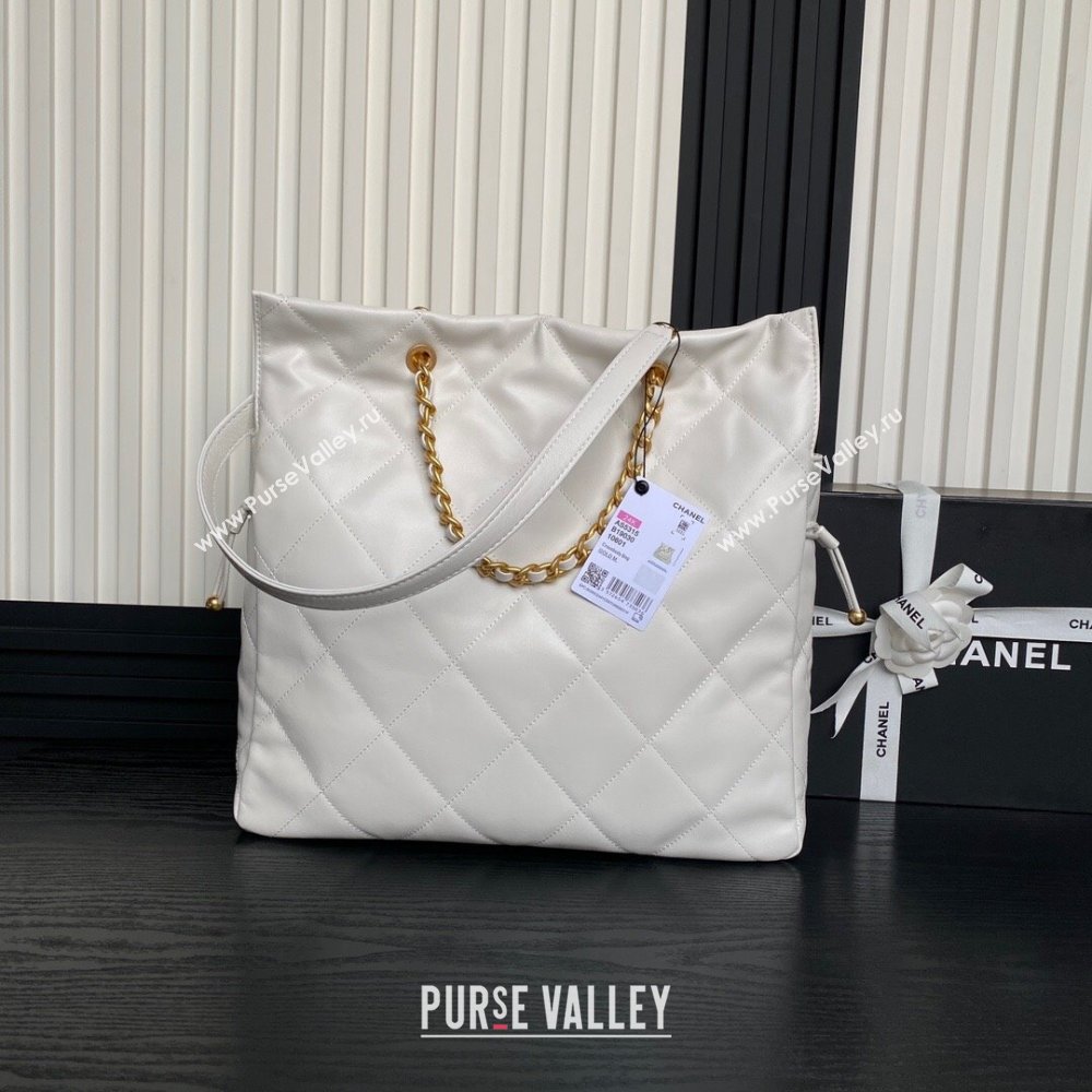 Chanel Shiny Lambskin Shopping Bag AS5315 White 2025 (xiang-250213036)