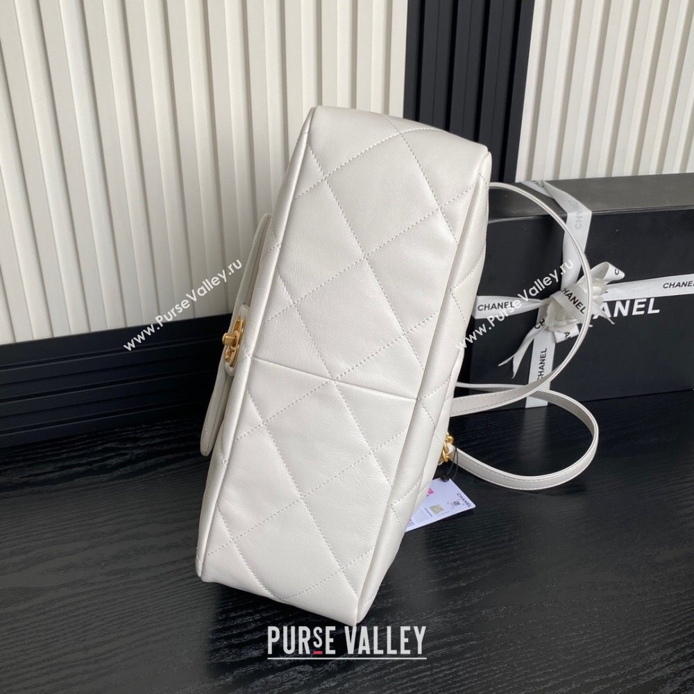 Chanel Shiny Lambskin Shopping Bag AS5315 White 2025 (xiang-250213036)