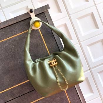 Chanel Calfskin Leather Hobo Handbag Green 2025 AS5976 (yezi-251127095)