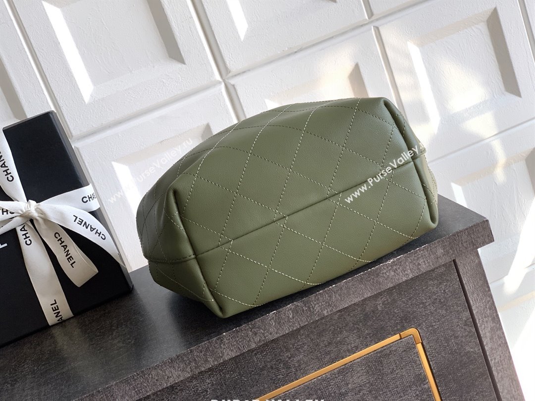 Chanel Calfskin Leather Hobo Handbag Green 2025 AS5976 (yezi-251127095)