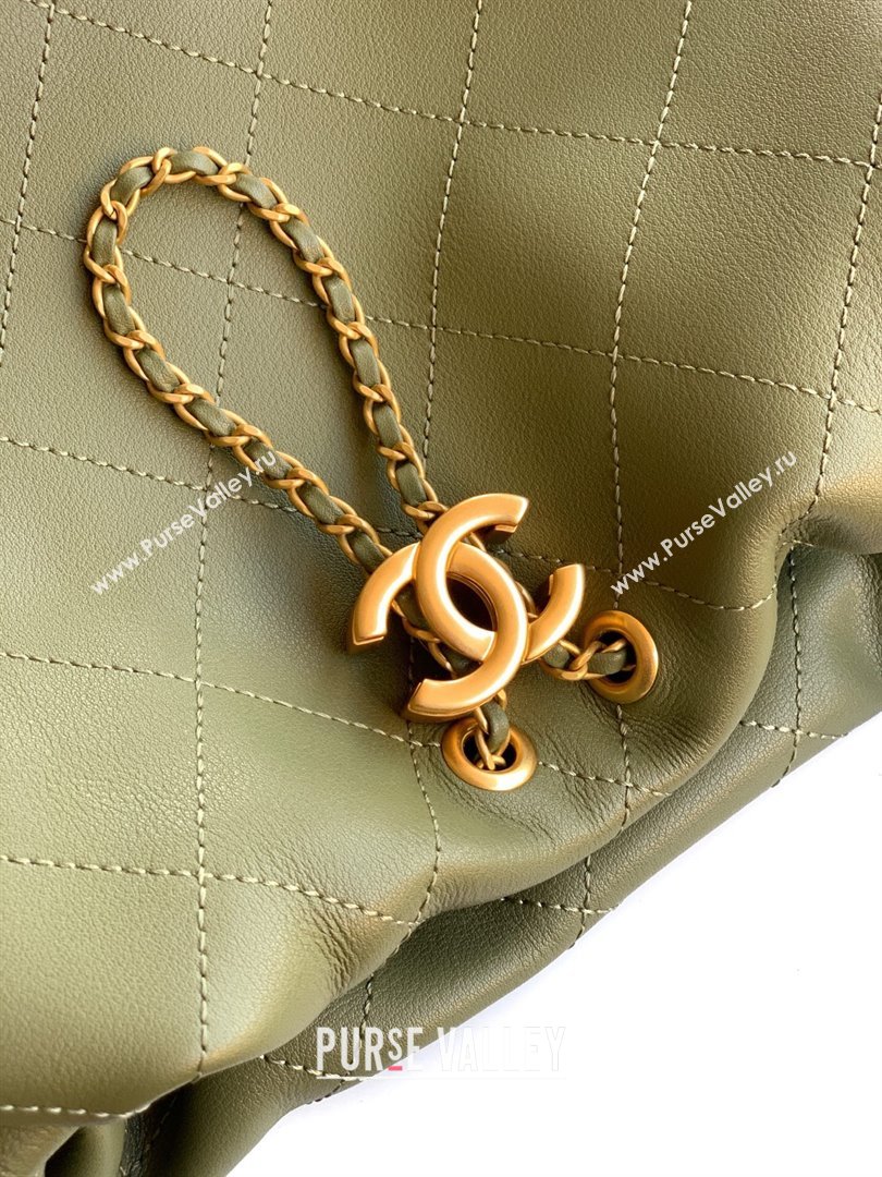 Chanel Calfskin Leather Hobo Handbag Green 2025 AS5976 (yezi-251127095)