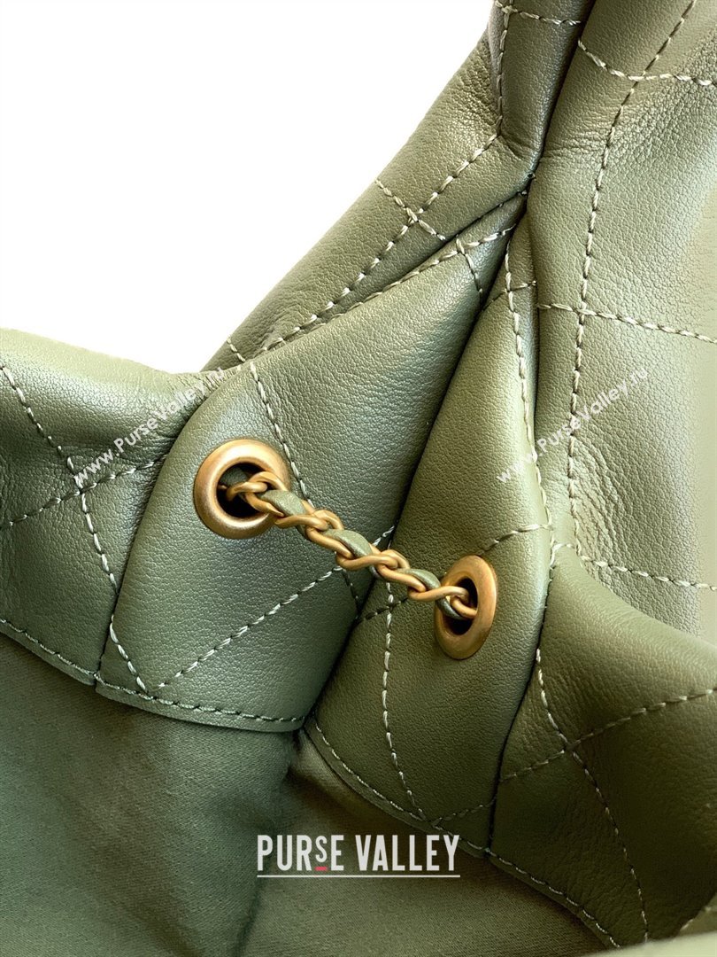 Chanel Calfskin Leather Hobo Handbag Green 2025 AS5976 (yezi-251127095)