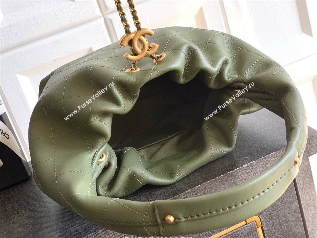 Chanel Calfskin Leather Hobo Handbag Green 2025 AS5976 (yezi-251127095)
