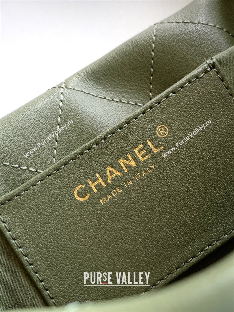 Chanel Calfskin Leather Hobo Handbag Green 2025 AS5976 (yezi-251127095)