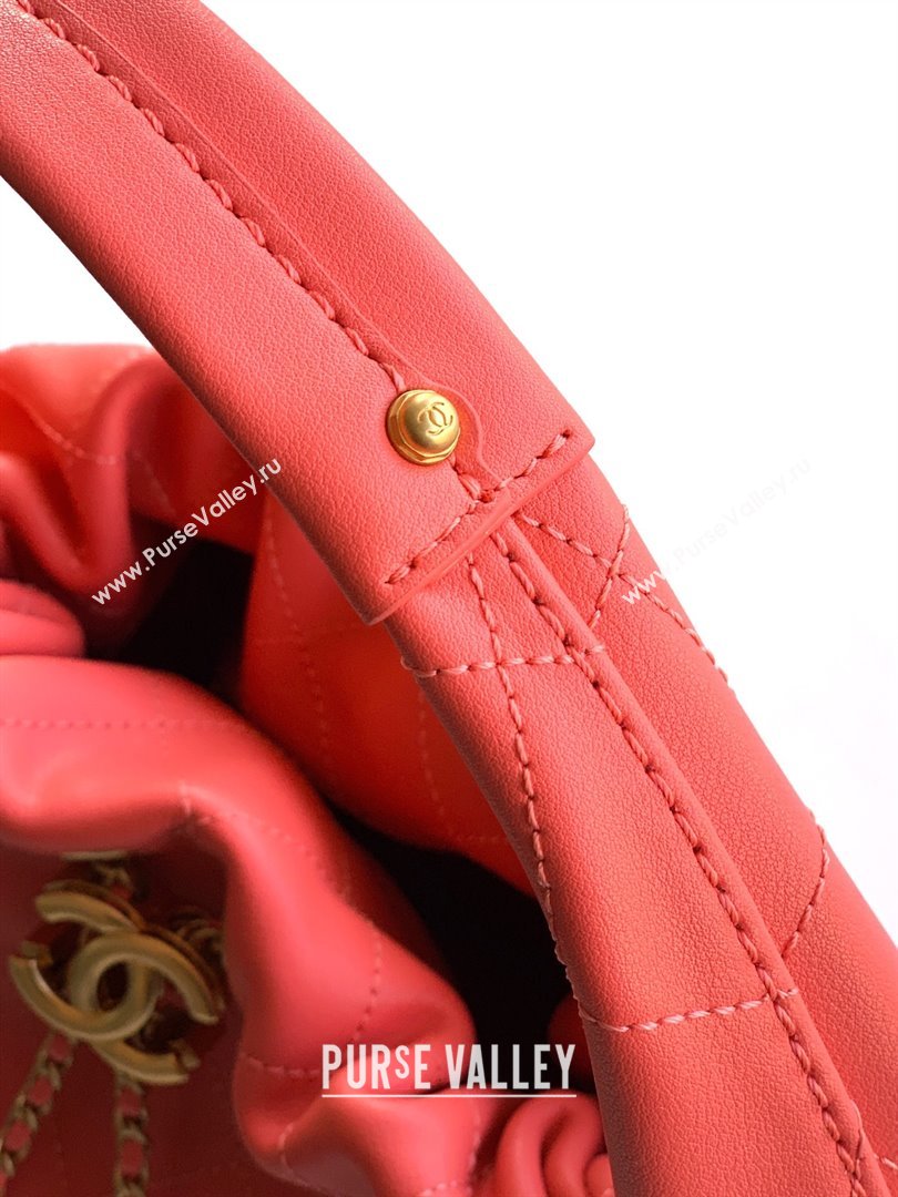 Chanel Calfskin Leather Hobo Handbag Coral Pink 2025 AS5976 (yezi-251127096)